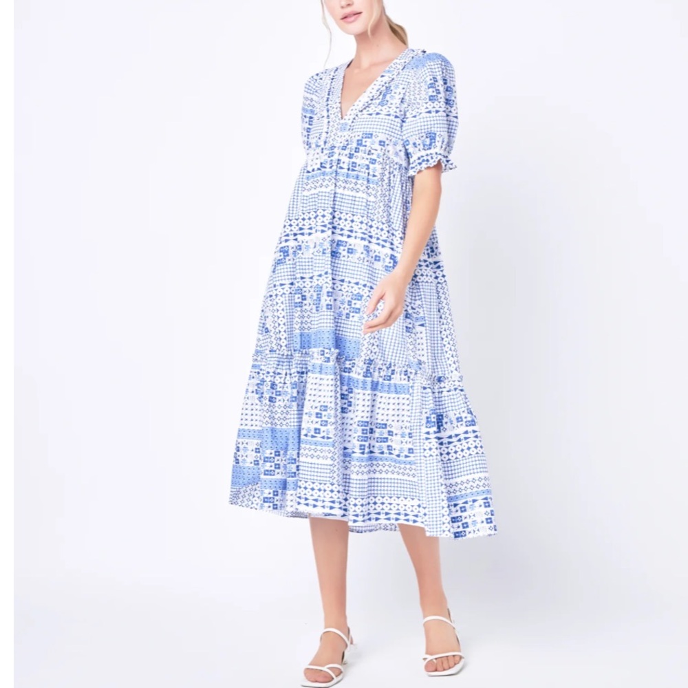 English Factory Printed Midi Dress